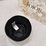 Dior Oblique Bucket Hat Navy Blue and Beige Blended Cotton Jacquard - 2