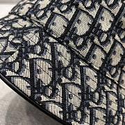 Dior Oblique Bucket Hat Navy Blue and Beige Blended Cotton Jacquard - 4