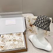 Dior Oblique Bucket Hat Navy Blue and Beige Blended Cotton Jacquard - 1