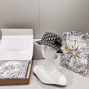 Dior Oblique Bucket Hat Navy Blue and Beige Blended Cotton Jacquard 20196 - 1