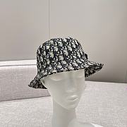 Dior Oblique Bucket Hat Navy Blue and Beige Blended Cotton Jacquard 20196 - 5