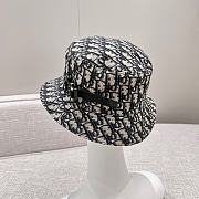 Dior Oblique Bucket Hat Navy Blue and Beige Blended Cotton Jacquard 20196 - 3