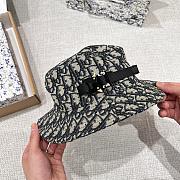 Dior Oblique Bucket Hat Navy Blue and Beige Blended Cotton Jacquard 20196 - 4