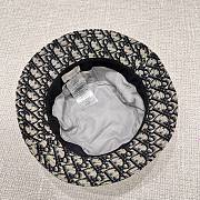 Dior Oblique Bucket Hat Navy Blue and Beige Blended Cotton Jacquard 20196 - 2