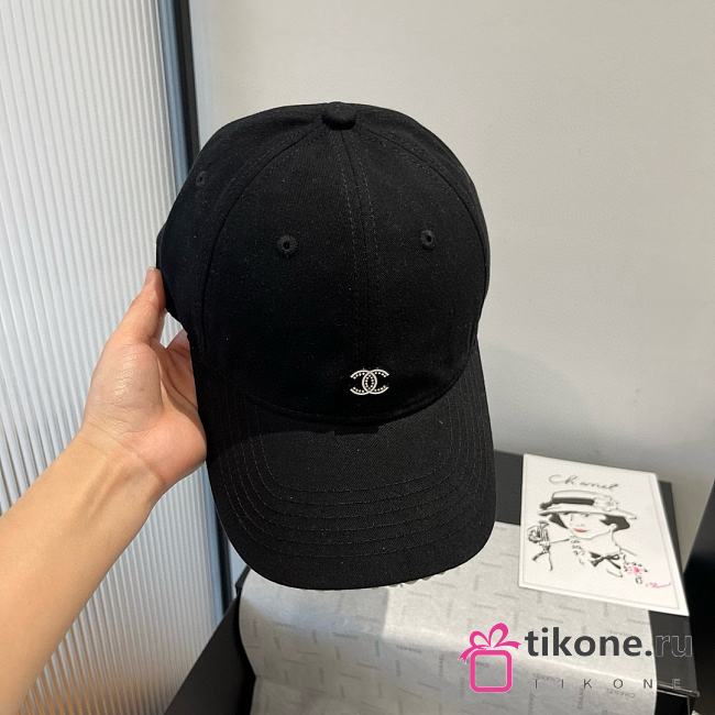 Chanel Logo Baseball Cap Black - 1