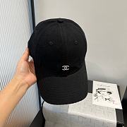 Chanel Logo Baseball Cap Black - 1