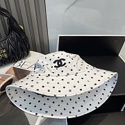 Chanel Polka Dot Logo Bucket Hat White - 6