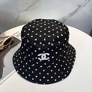 Chanel Polka Dot Logo Bucket Hat Black  - 1