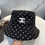 Chanel Polka Dot Logo Bucket Hat Black  - 6