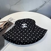 Chanel Polka Dot Logo Bucket Hat Black  - 5