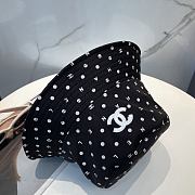 Chanel Polka Dot Logo Bucket Hat Black  - 3