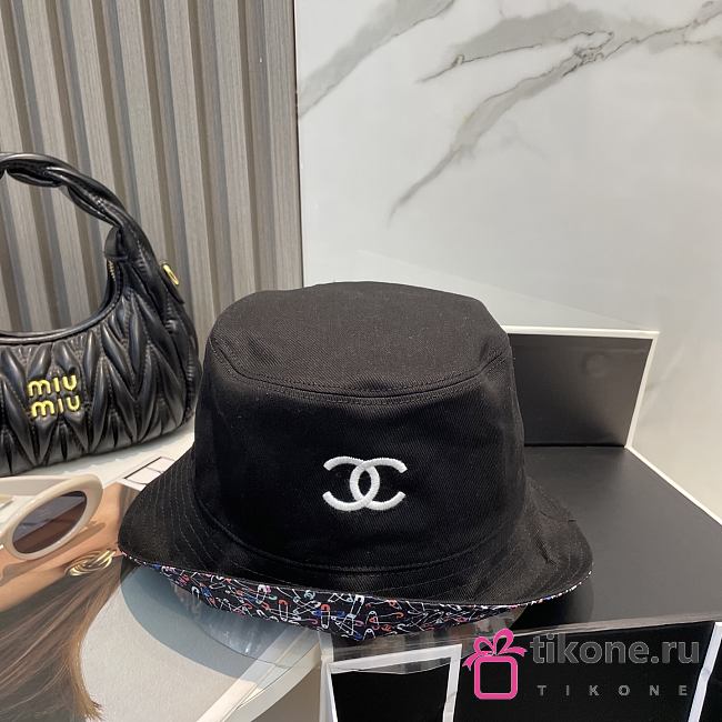 Chanel Reversible Logo Bucket Hat Black - 1