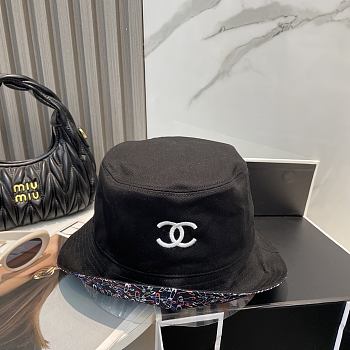 Chanel Reversible Logo Bucket Hat Black
