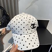 Chanel Polka Dot Logo Baseball Cap White - 5