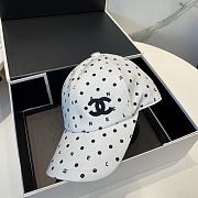Chanel Polka Dot Logo Baseball Cap White - 6