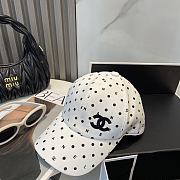 Chanel Polka Dot Logo Baseball Cap White - 2