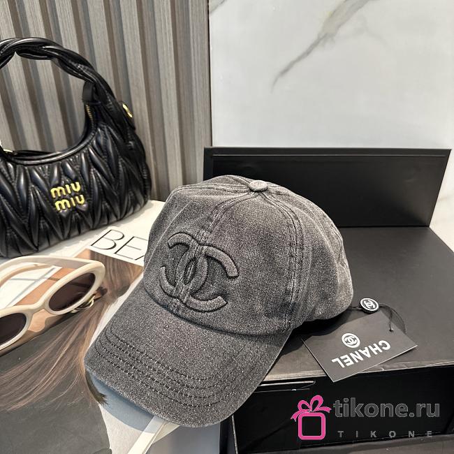 Chanel Denim Logo Baseball Cap Gray - 1
