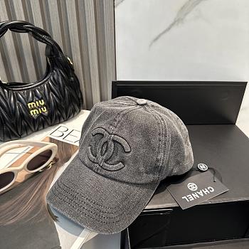 Chanel Denim Logo Baseball Cap Gray