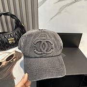 Chanel Denim Logo Baseball Cap Gray - 5