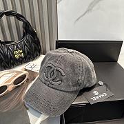 Chanel Denim Logo Baseball Cap Gray - 6