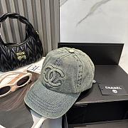 Chanel Denim Logo Baseball Cap Blue - 1