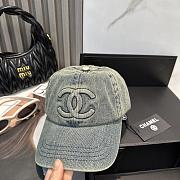 Chanel Denim Logo Baseball Cap Blue - 6