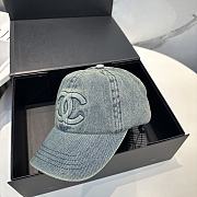 Chanel Denim Logo Baseball Cap Blue - 2