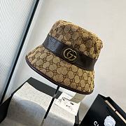 Gucci GG Canvas Bucket Hat with Leather Trim and Interlocking Logo - 6