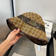 Gucci GG Canvas Bucket Hat with Leather Trim and Interlocking Logo - 4