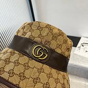 Gucci GG Canvas Bucket Hat with Leather Trim and Interlocking Logo - 2