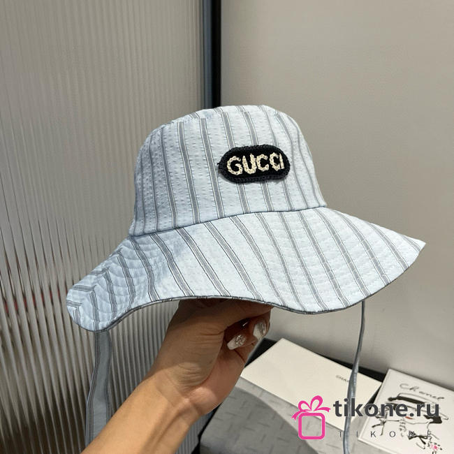 Gucci Retro Stripe Bucket Hat Blue - 1