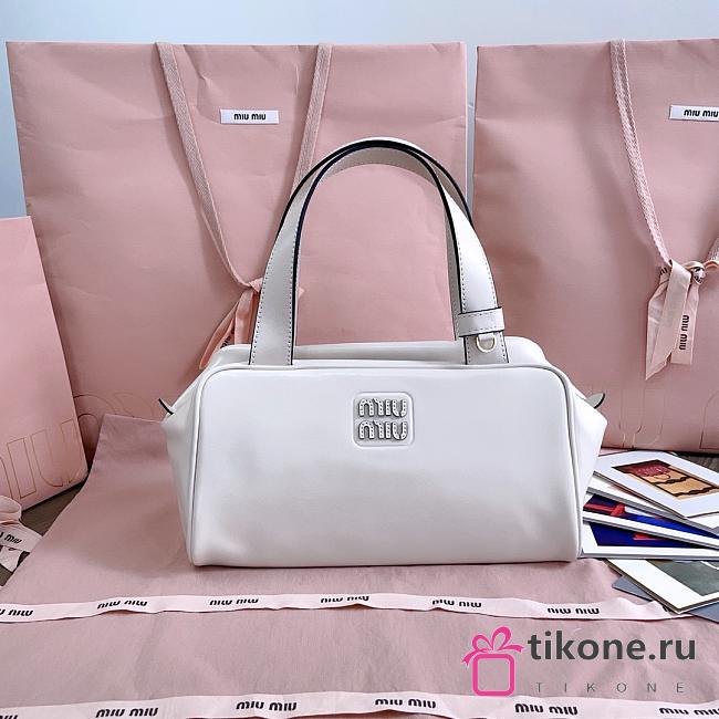 Miumiu White Leather Top-handle Bag 5BB182 - 28x15x13cm - 1