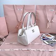 Miumiu White Leather Top-handle Bag 5BB182 - 28x15x13cm - 5