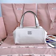 Miumiu White Leather Top-handle Bag 5BB182 - 28x15x13cm - 3