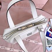 Miumiu White Leather Top-handle Bag 5BB182 - 28x15x13cm - 2