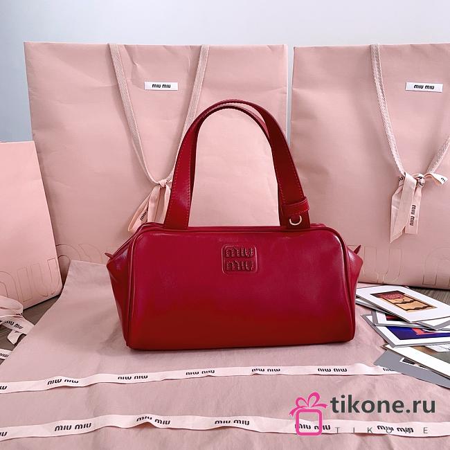 Miumiu Red Leather Top-handle Bag 5BB182 - 28x15x13cm - 1