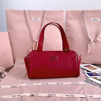 Miumiu Red Leather Top-handle Bag 5BB182 - 28x15x13cm