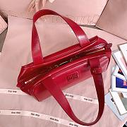 Miumiu Red Leather Top-handle Bag 5BB182 - 28x15x13cm - 2