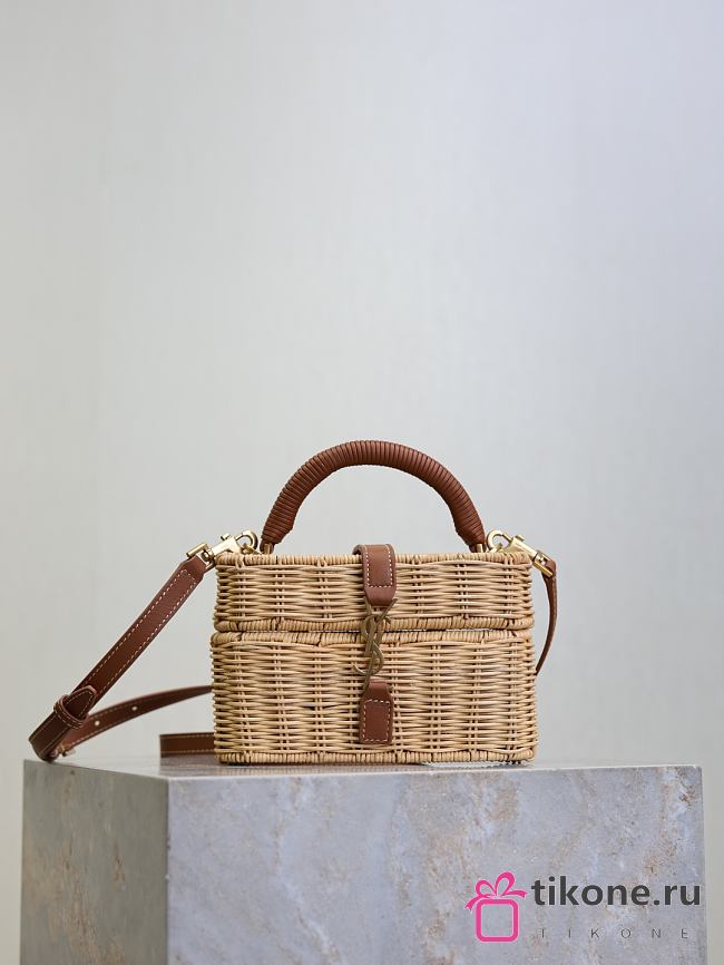 YSL Vanity Bag in Raffia Wicker - 18×11×6.5cm - 1