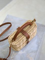 YSL Vanity Bag in Raffia Wicker - 18×11×6.5cm - 4