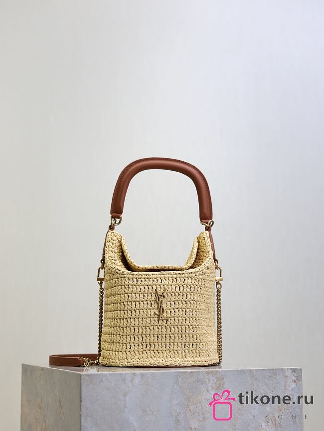 YSL Gaby Bucket Bag in Raffia - 19x17x15cm - 1