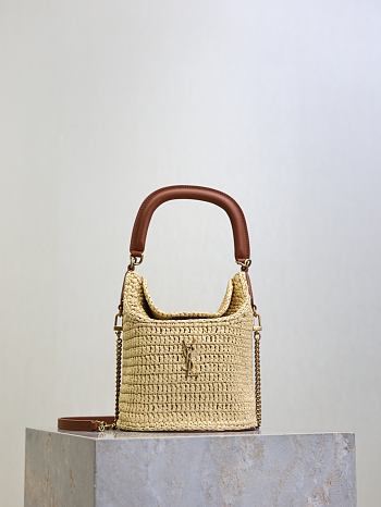 YSL Gaby Bucket Bag in Raffia - 19x17x15cm