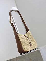 YSL Le 5 À 7 Supple Baby in Raffia Beige - 16×15×7cm - 2