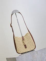 YSL Le 5 À 7 Supple Baby in Raffia Beige - 16×15×7cm - 4
