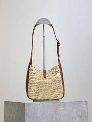 YSL Le 5 À 7 Supple Baby in Raffia Beige - 16×15×7cm - 6