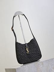 YSL Le 5 À 7 Supple Baby in Raffia Black - 16×15×7cm - 4