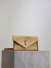 YSL Cassandre Chain Pouch In Beige and Leather - 19×12×3cm - 1