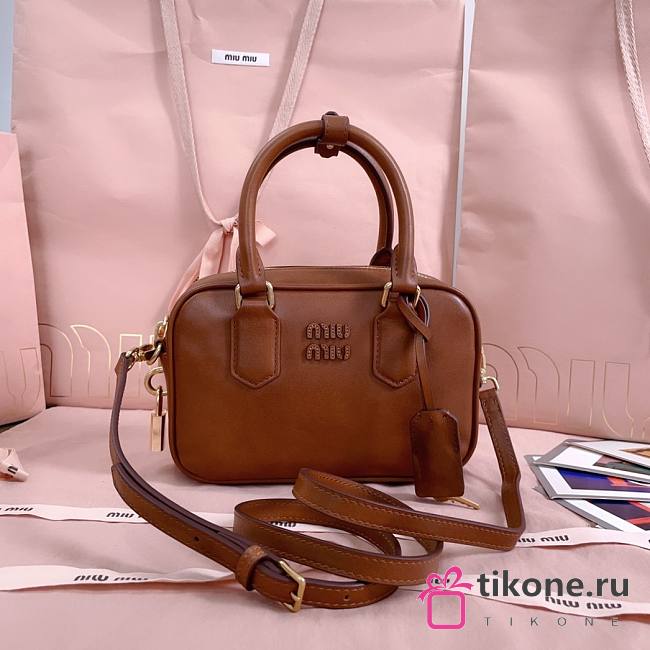 Miumiu Arcadie Small Leather Cognac - 19x13x6cm - 1