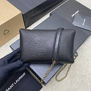 YSL Cassandre Chain Pouch In Lambskin Black - 19x12×3cm - 2