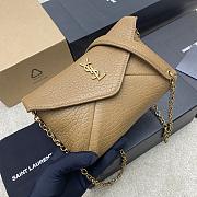 YSL Cassandre Chain Pouch In Lambskin Beige - 19x12×3cm - 3